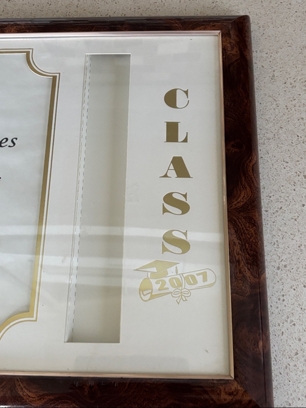 GRADUATION FRAME w/8”x10” photo frame within & place for tassel.& stand - Picture 2 of 3